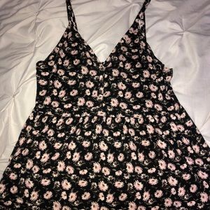 Small black tank top with flowers!